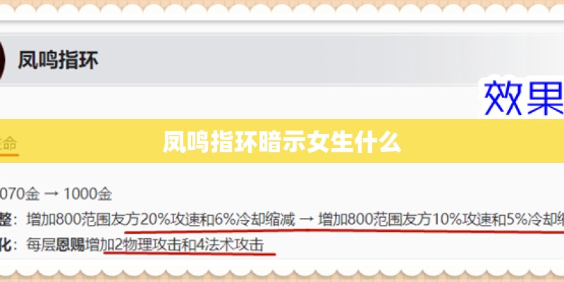 凤鸣指环暗示女生什么