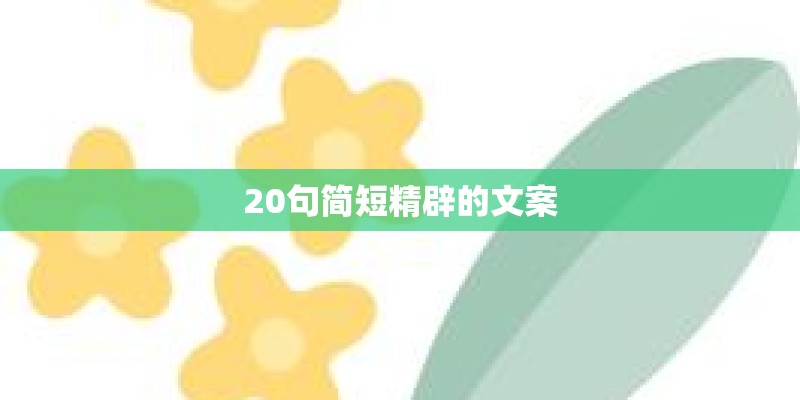 20句简短精辟的文案