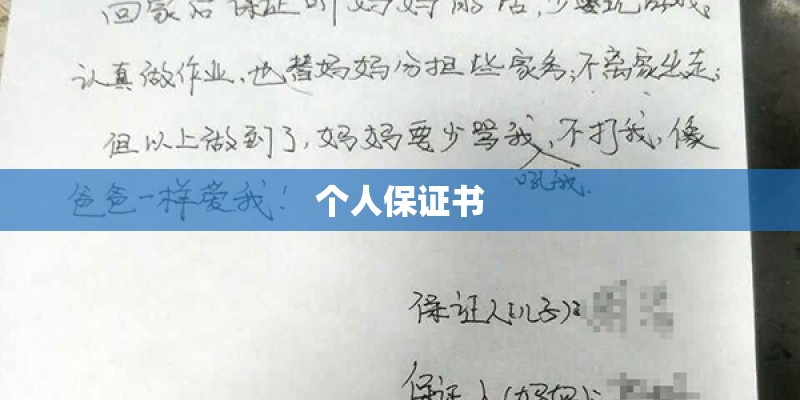 个人保证书