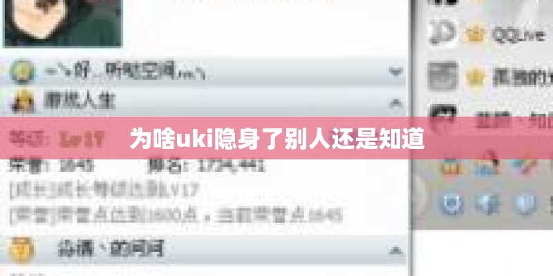 为啥uki隐身了别人还是知道