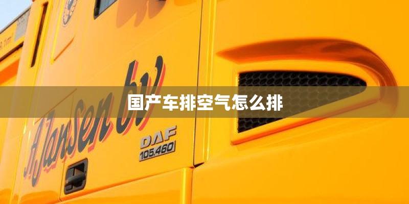 国产车排空气怎么排