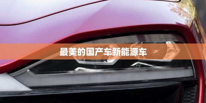 最美的国产车新能源车