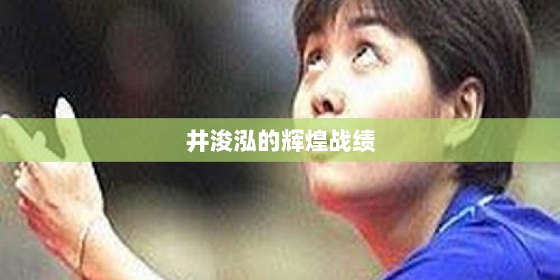 井浚泓的辉煌战绩