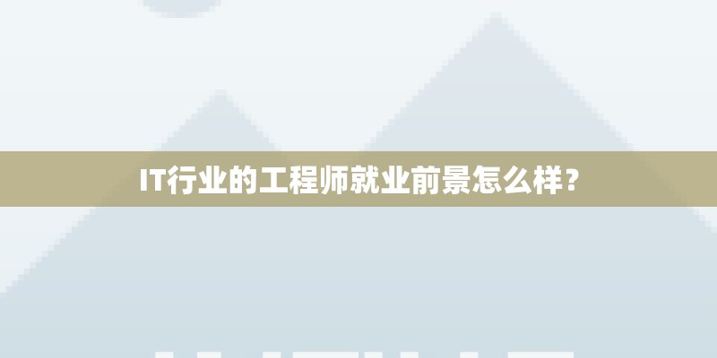 IT行业的工程师就业前景怎么样？