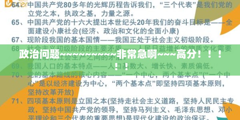 政治问题~~~~~~~~~非常急啊~~~高分！！！！！
