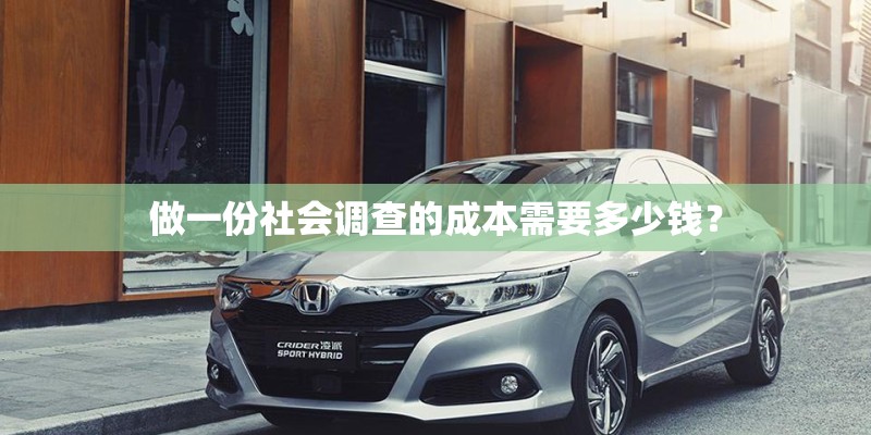 做一份社会调查的成本需要多少钱？