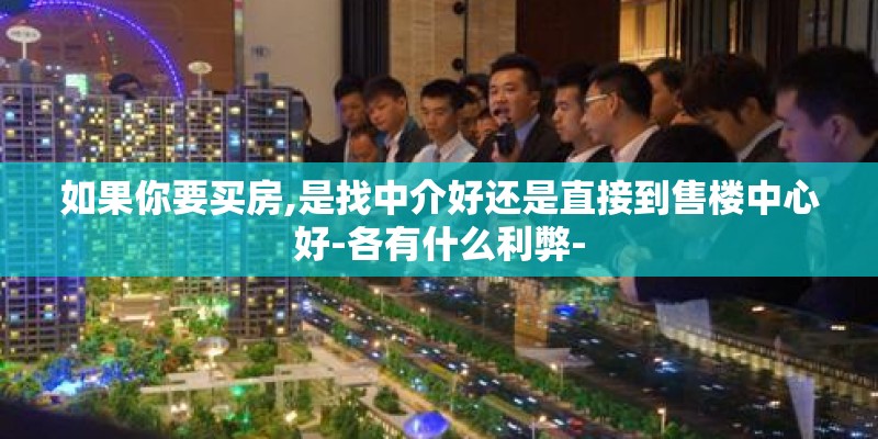 如果你要买房,是找中介好还是直接到售楼中心好-各有什么利弊-