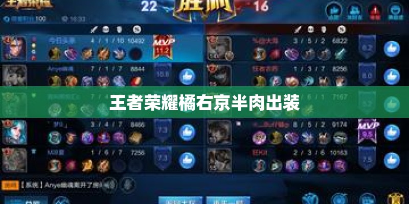 王者荣耀橘右京半肉出装