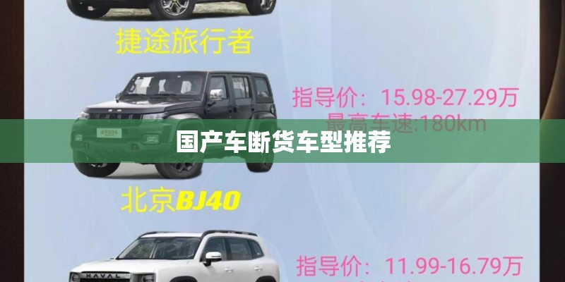 国产车断货车型推荐