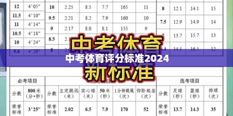 中考体育评分标准2024