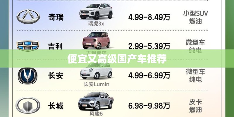 便宜又高级国产车推荐 便宜又高级国产车推荐