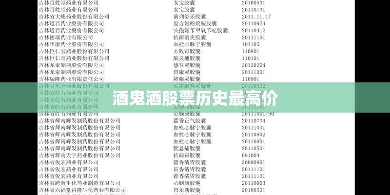 酒鬼酒股票历史最高价