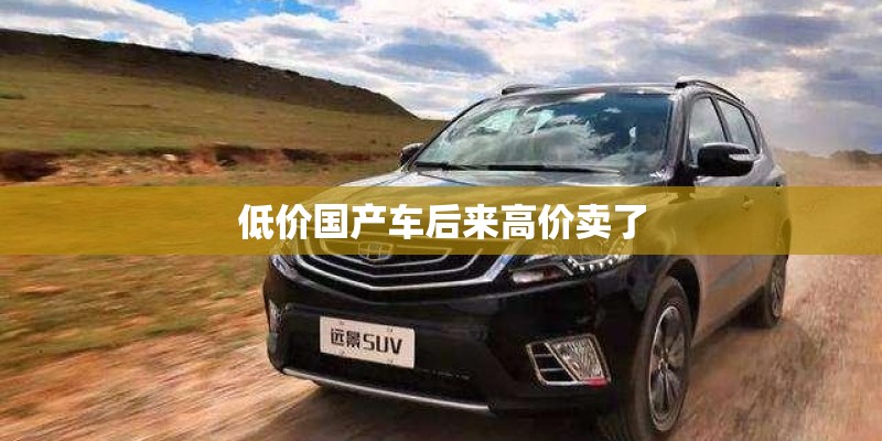 低价国产车后来高价卖了 低价国产车后来高价卖了