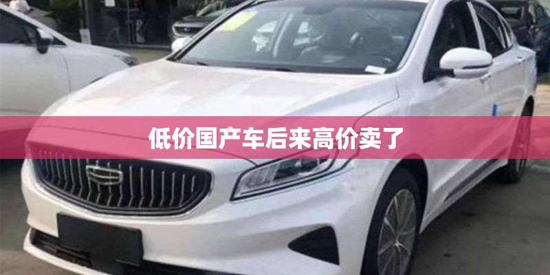 低价国产车后来高价卖了 低价国产车后来高价卖了