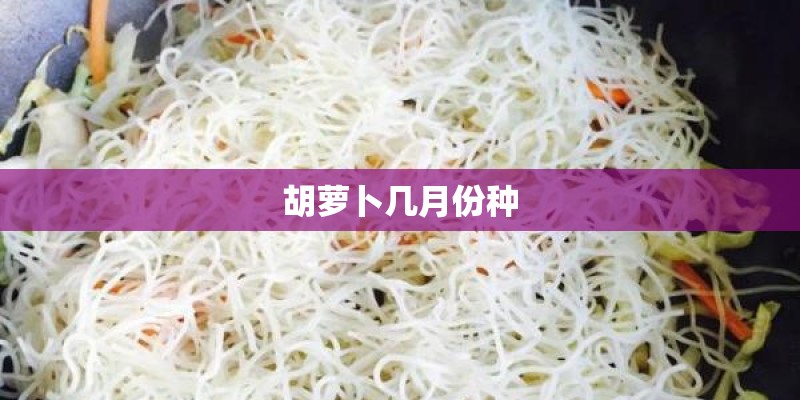 胡萝卜几月份种