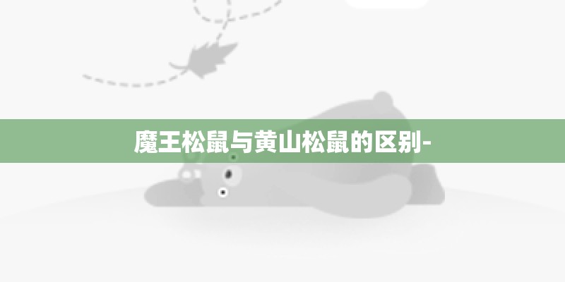 魔王松鼠与黄山松鼠的区别-