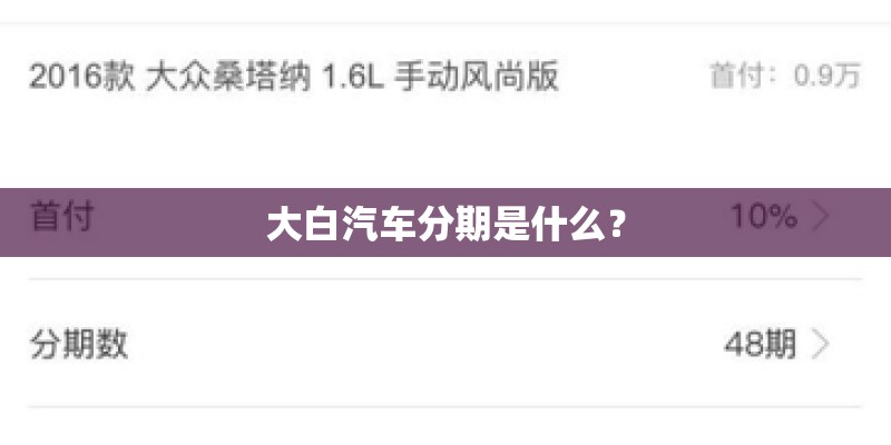 大白汽车分期是什么？