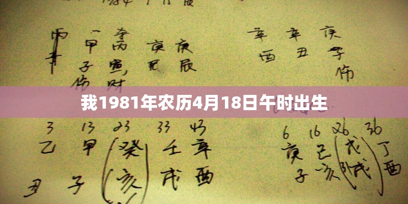 我1981年农历4月18日午时出生