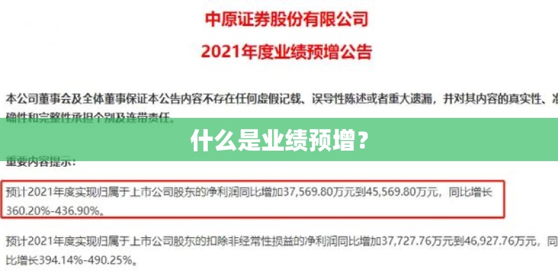 什么是业绩预增? 什么是业绩预增?