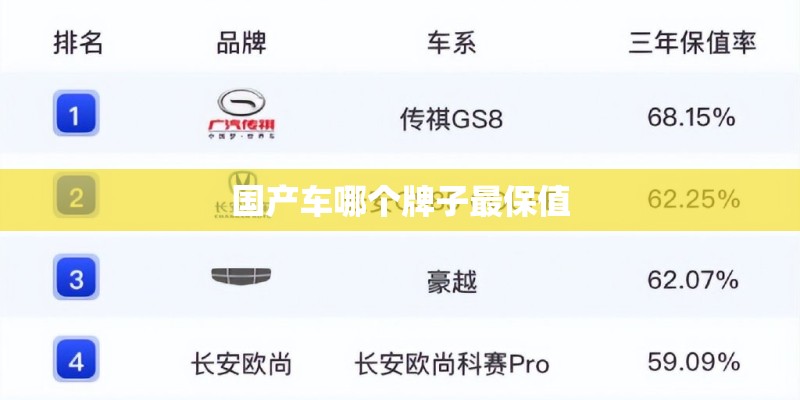国产车哪个牌子最保值