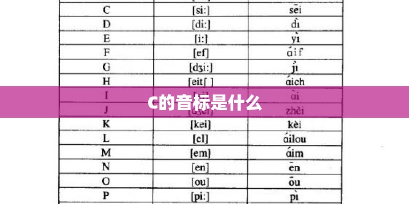 C的音标是什么