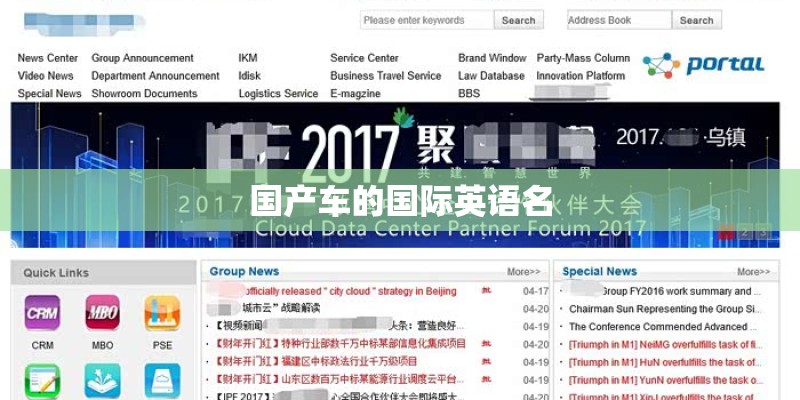 国产车的国际英语名