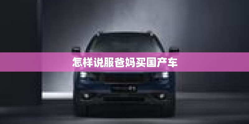 怎样说服爸妈买国产车
