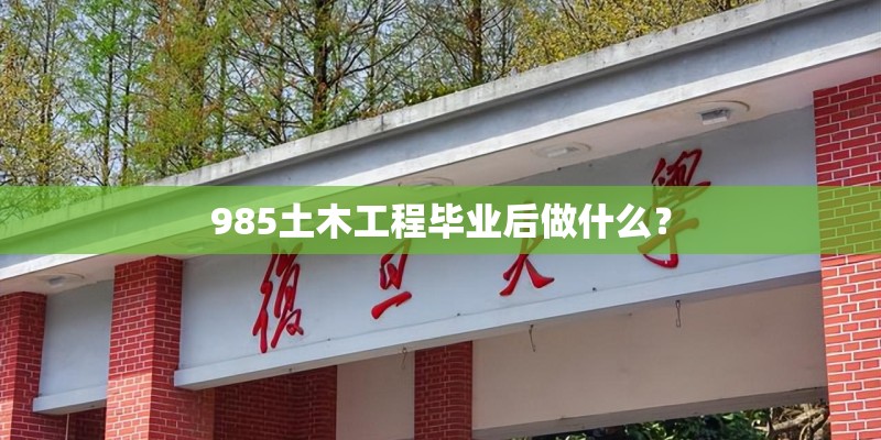 985土木工程毕业后做什么？