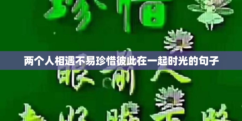 两个人相遇不易珍惜彼此在一起时光的句子