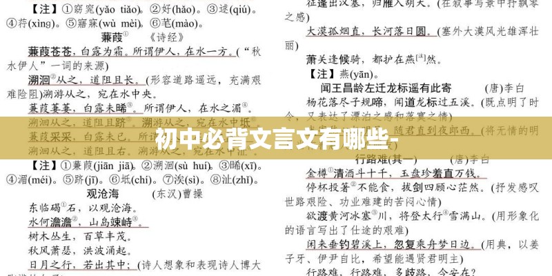 初中必背文言文有哪些-