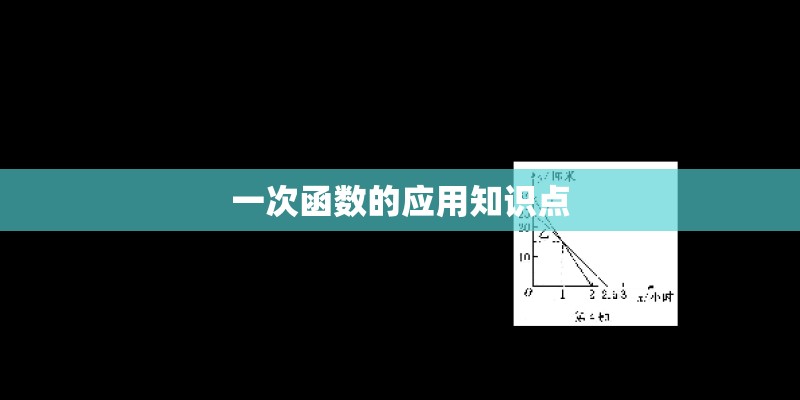 一次函数的应用知识点